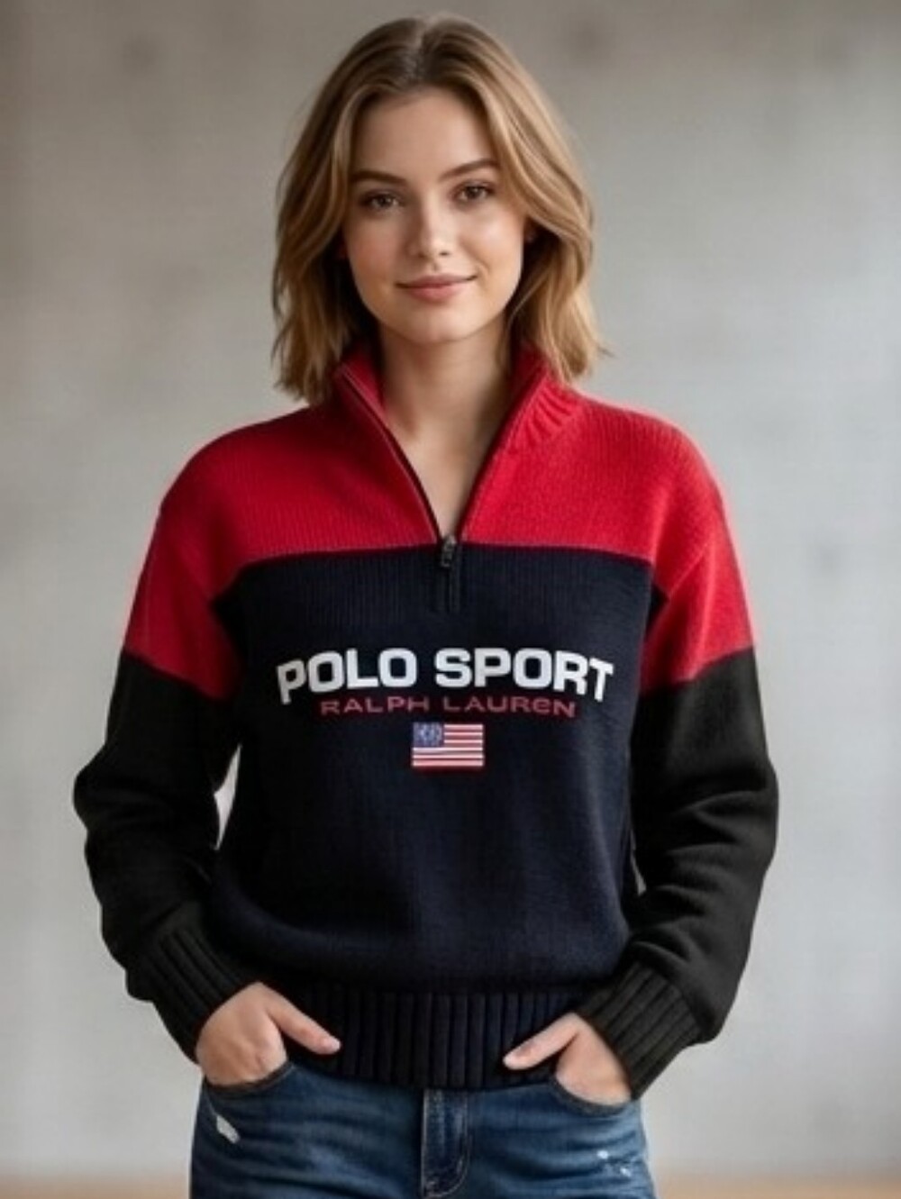 NEW NEVER WORN Ralph Lauren Polo Sport Unisex Zippered Sweater Sz Large L